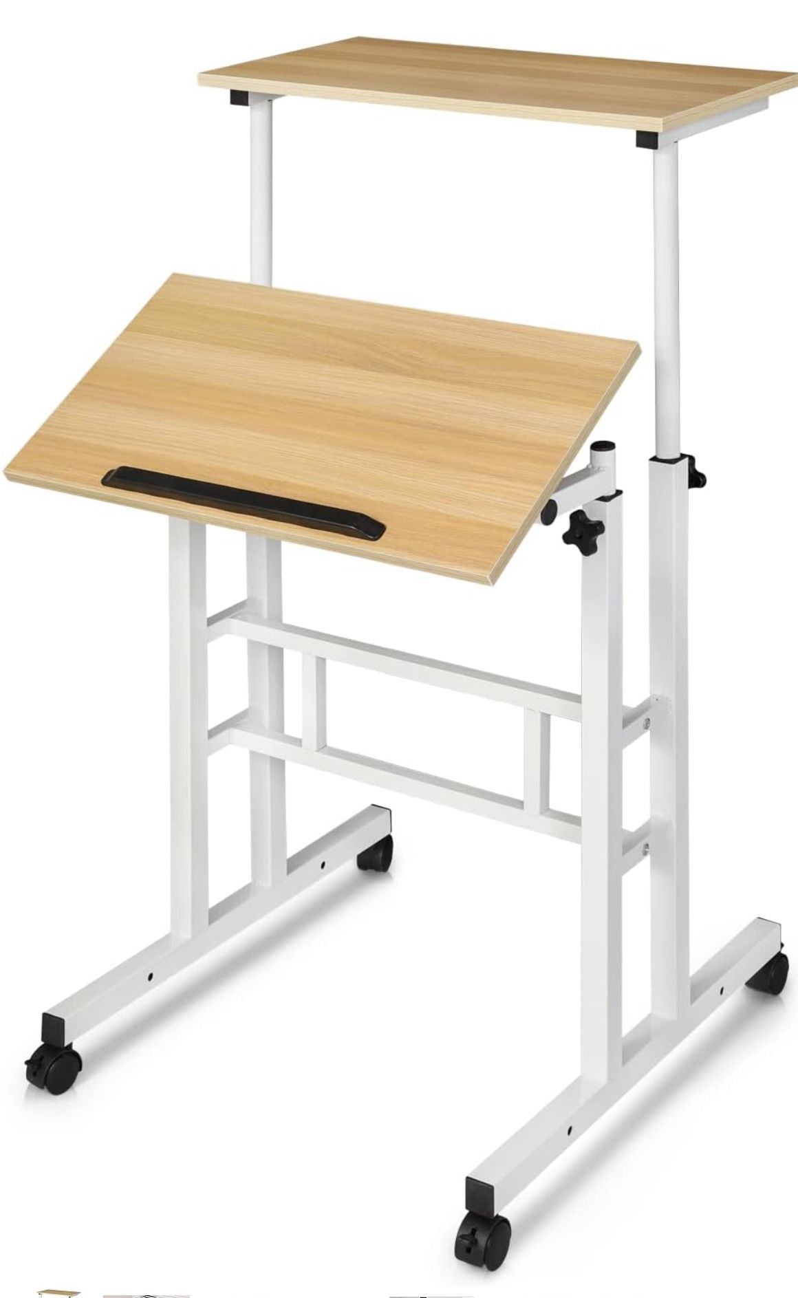 Mobile Desk, Standing Or Sitting With Two Platforms 