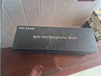 Hair straightener brush