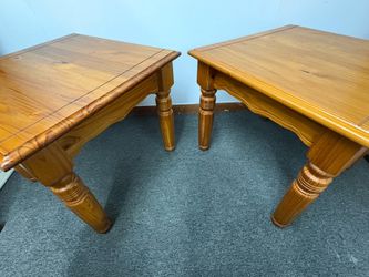 Rustic Manor Solid Pine End Tables – Matching Pair
