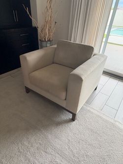Cream Upholstered Accent Chair