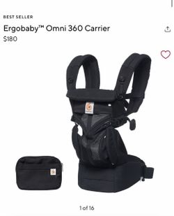 Ergobaby Omni 360 Cool Air Mesh Baby Carrier in Onyx Black.