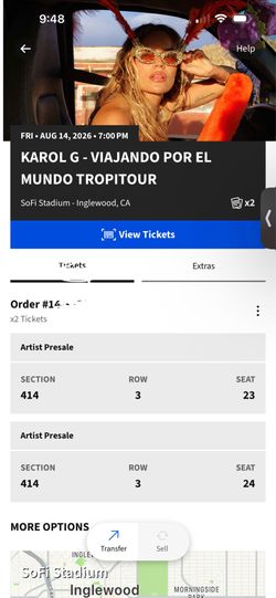 2 Karol G Concert Tickets