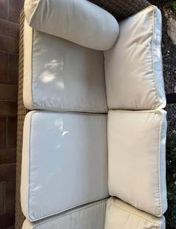 Outdoor wicker sofa