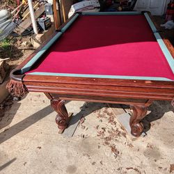 8 Ft Solid Oak 3-piece Sleep Pool Table