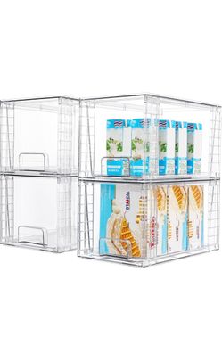 Vtopmart 4 Pack Stackable Clear Pantry Storage Drawers