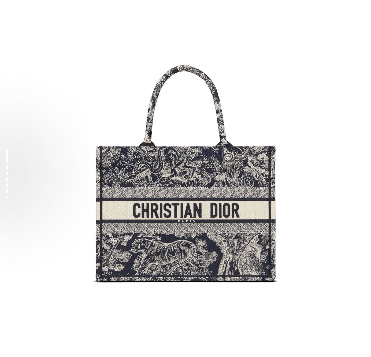 DIORBookTote Tote Bag Series Tiger Pattern Joy Print Dark Background Large Capacity Embroidery Embroidery Tote Bag Tote Bag Shopping(638)47
