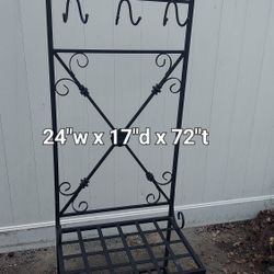 Hall tree - hall coat rack - hall bench - wrought iron 