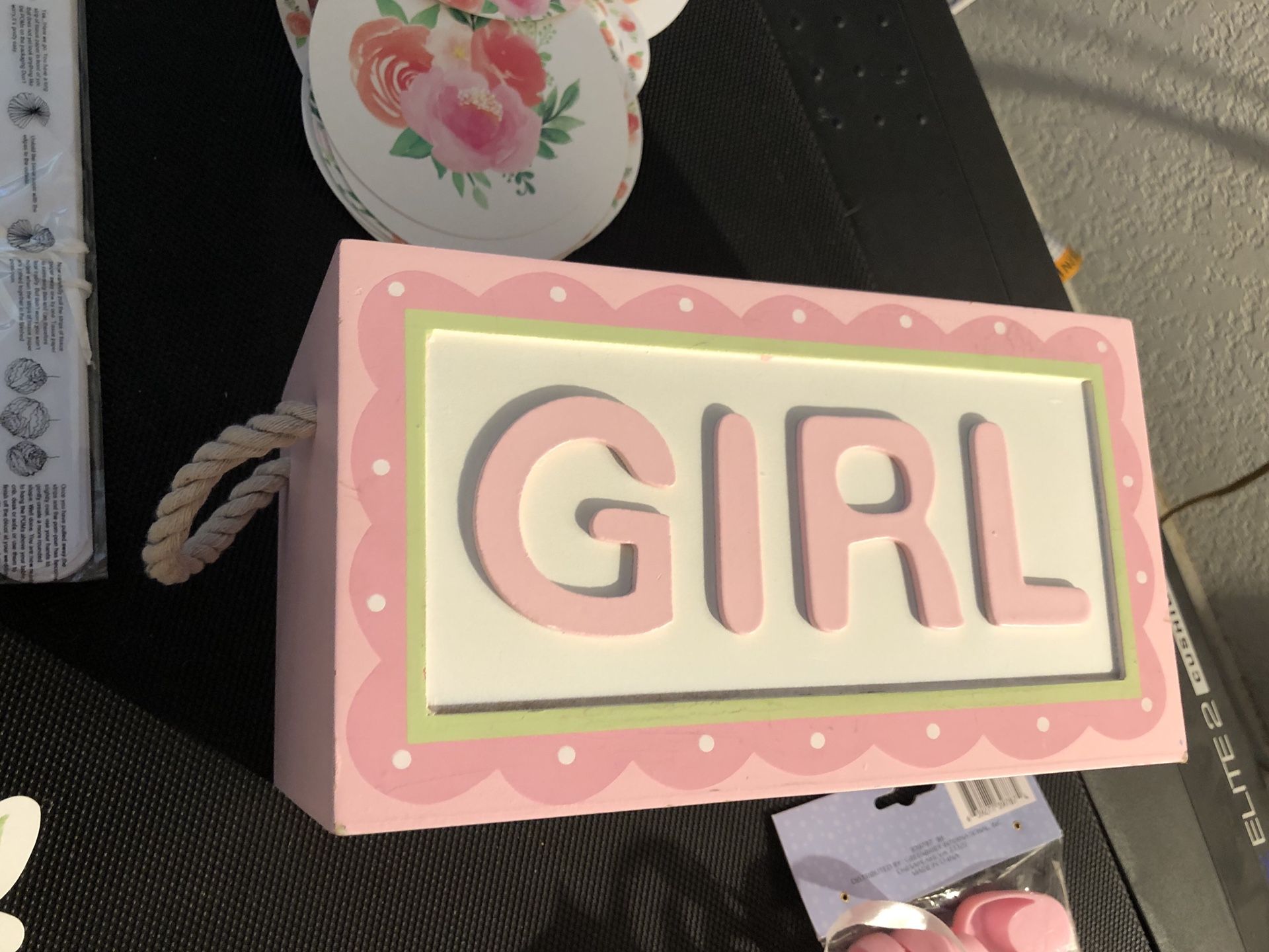 Gender Reveal- holder box - baby shower - GIRL - pink- box- Oh baby sign