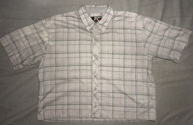 Vintage Anchor Blue Cropped Button Up