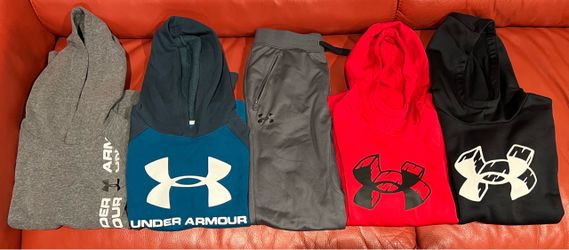 Boys Youth Under Armour Hoodies/Pants Set (Size Medium)