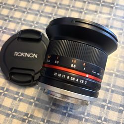 Rokinon 12mm f2 lens for Sony E mount APS-C