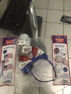 Light Up BowG Glow  N Fun Glow Flag And Glow Bracelet Party Pack