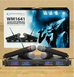 Professional 4 Wireless Microphone System 1/4" XLR Mic Combo 200 Ft. Range WM1641 Karaoke DJ Live 🚨 Payment Options Available 🚨 No Credit Needed 🚨