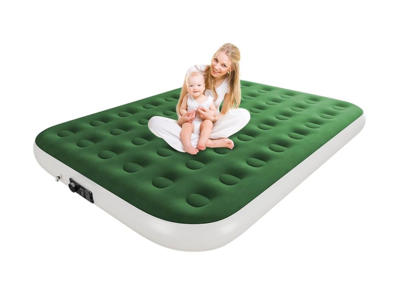 New Air Mattress Queen Size, Green, Never Used, Still In The Box, Build In Electric Pump, Just 3 -4 Minutes