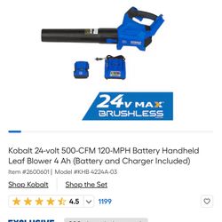 Kobalt Blower  24 Volts Max