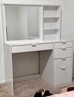 White makeup vanity