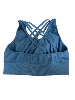 Blue Strappy Sports Bra