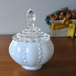 White Clear Glass Powder Jar by By Rachel Ashwell