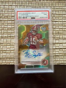 Ty Simpson U Best Auto Gold PSA 9