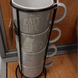 Disney Ceramic MUG CAT LIFE 4cpcs