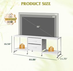 WLIVE TV Stand Dresser with 2 Drawers, Entertainment Center for 50" Inch TV with Open Storage Shelves, Industrial Media Console for Bedroom, Living Ro