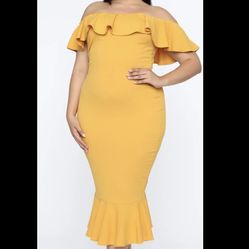 Ruffle Yellow Dress