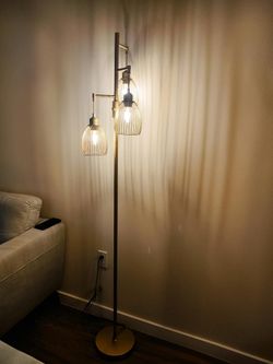Industrial 3-Light Floor Lamp Gold