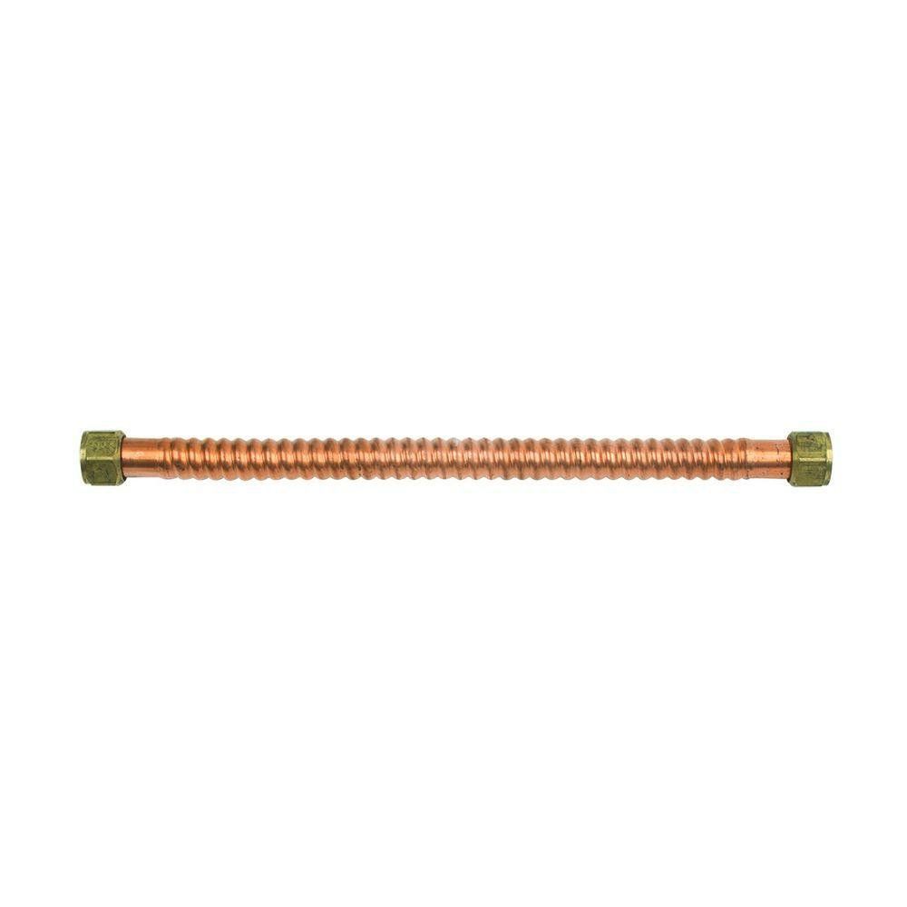 24" Copper Water Heater Hose, 3/4" FIP