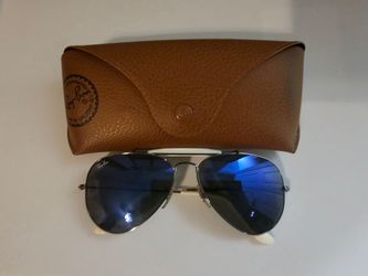Ray-Ban RB3407 Aviator Blue Mirror Sunglasses 58mm Made in Italy
