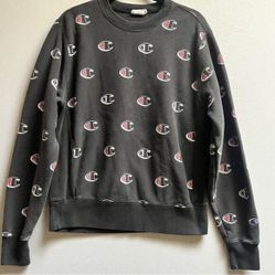 Champion Reverse Weave Thick Cotton Crewneck Logo Mural Sweatshirt Sz M