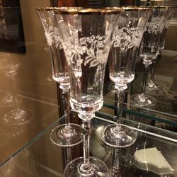 Mikasa Antique Lace Fluted Champagne Glasses