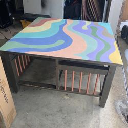 COLORFUL WOOD COFFEE TABLE – SQUARE TABLE