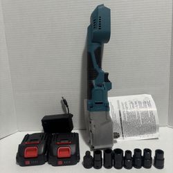 90 Degree 3/8” Cordless Brushless Impact Wrench With 2 Batteries And 7 