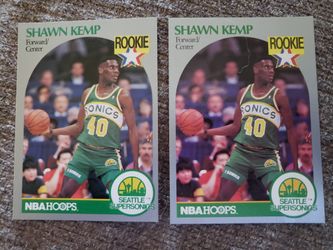 2 Shawn Kemp NBA HOOPS ROOKIE CARDS.