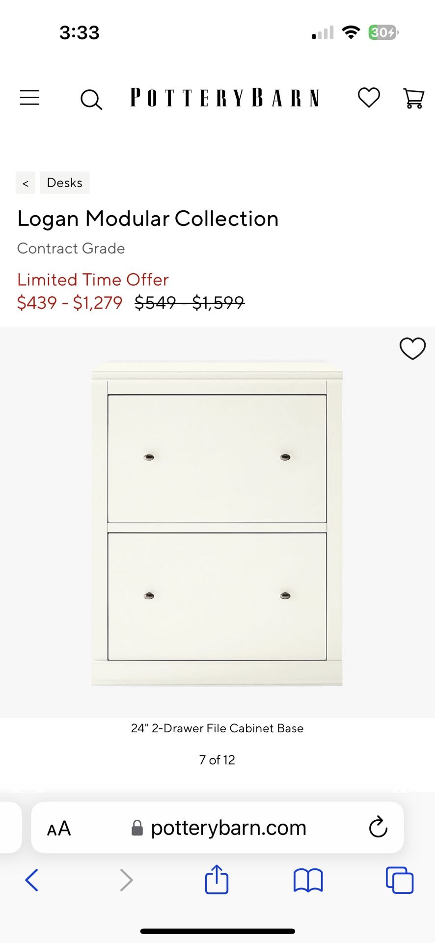 POTTERY BARN Logan Modular Bookshelf Collection Contract Grade for Sale