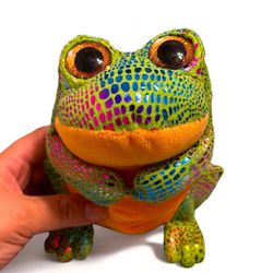 Toy Factory Rainbow Frog Stuffed Plush