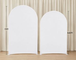 2 pcs Arch Covers only  spandex white  7.2 ft -6.6ft  new party decor