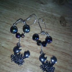 Handmade Crab Charms Earrings 