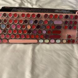 HUO JI Mechanical Gaming Keyboard Typewriter Style with RGB Side Lit and Rainbow Backlit, Retro Style, Blue Switches - Clicky, Metal Panel, Lipstick 1