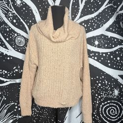 Express Soft Tan Cowl Neck Sweater