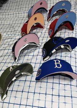 Dodgers New Era Hats Side Patch Colored Brims