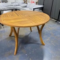 New Assembled Wooden Round Dining Table, Round Dining Table, Natural Color Dining Table