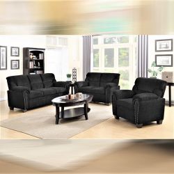 New sofa & loveseat set black, brown and gray