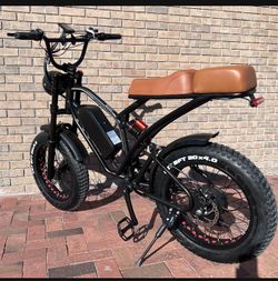 1000 Watt Electric Chopper Style E-Bike, 32mph, Throttle, Pedal Assist, Full Suspension