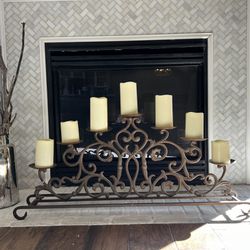 Wrought Iron Candelabra with battery operated candles