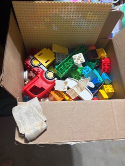 Box of duplo legos