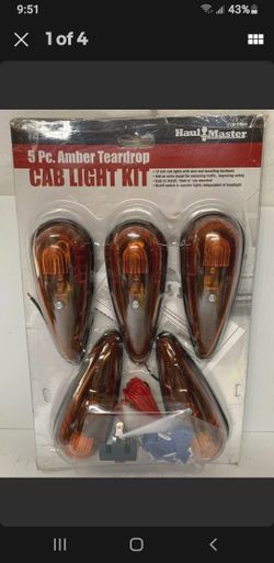 Truck Light Set 5 Piece Amber Teardrop Cab Clerance Markers Light KitTruck Light Set 5 Piece Amber Teardrop Cab Clerance Markers Light Kit, New