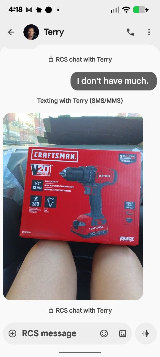 Craftsman Power Drill With Battery And Charger New