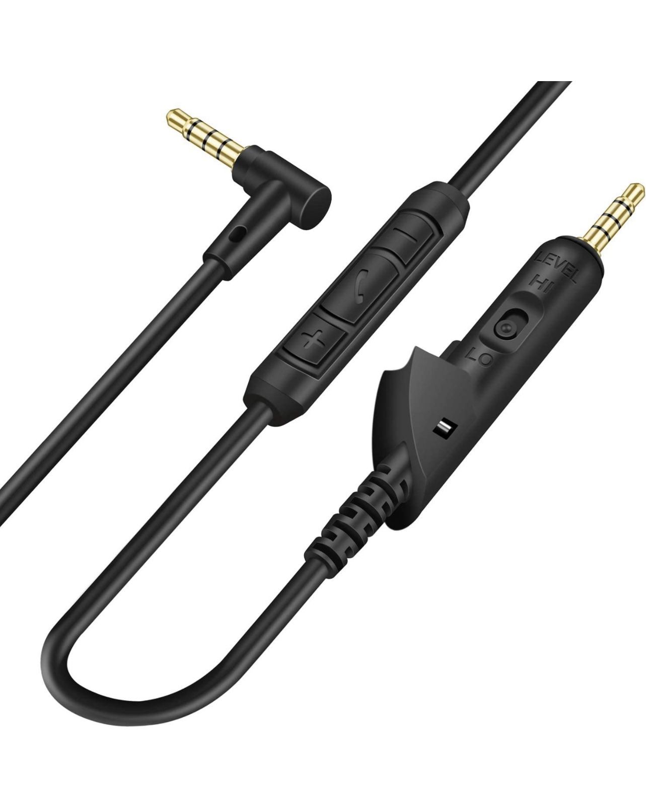 Replacement Audio Extension Cable,Cypher.V Cord Wire only for Bose QuietComfort QC15 Headphones with in line Mic (Black)