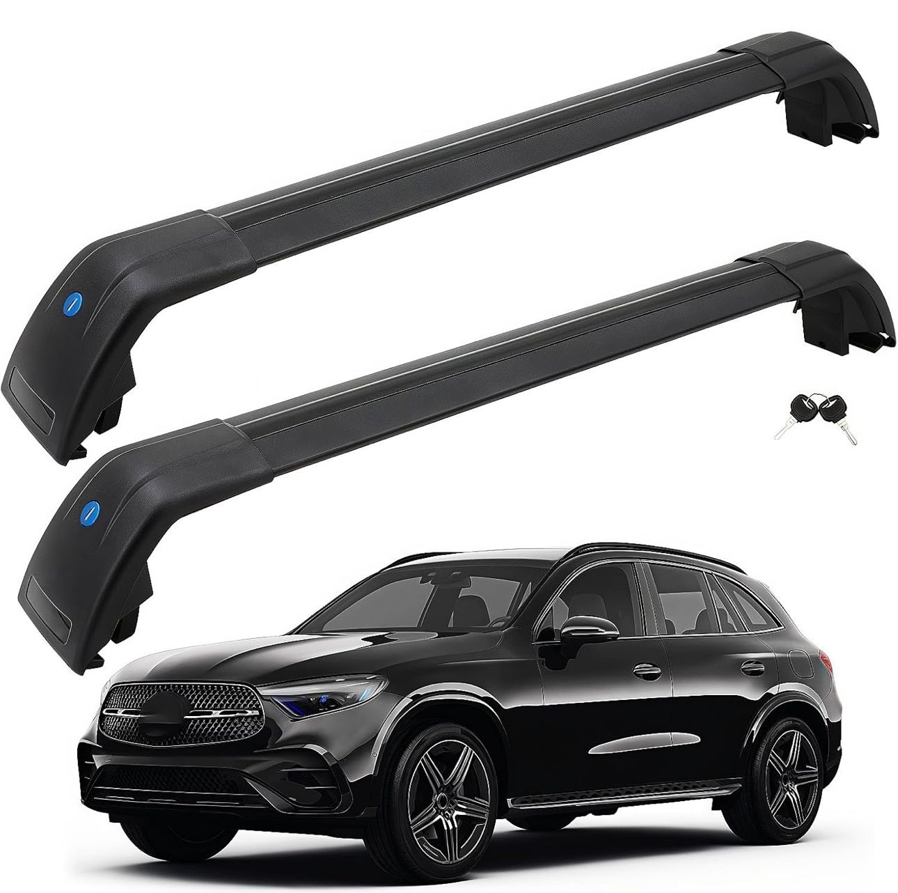 SYDSZ Cross Bar Roof Rack Fit for Mercedes Benz GLC X 2024 2025, Flush Side Rails, Heavy Duty Aluminum Roof Cross Bars Rooftop Luggage Rack, K